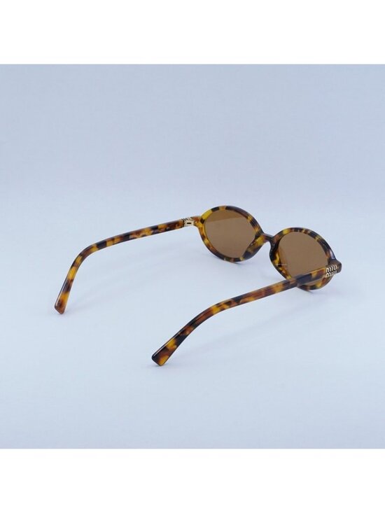 Miu Miu MU04ZS 19P2Z1 Sunglasses Light Havana Oval Frame, Brown Lenses main image 11